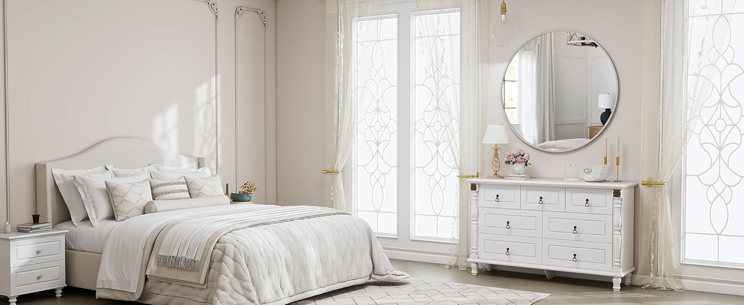 BEAUTYPEAK Круглий дзеркало 60 см срібного кольору з алюмінієвою рамою, безпечне для ванної кімнати, для спальні, вітальні, 60x60 см