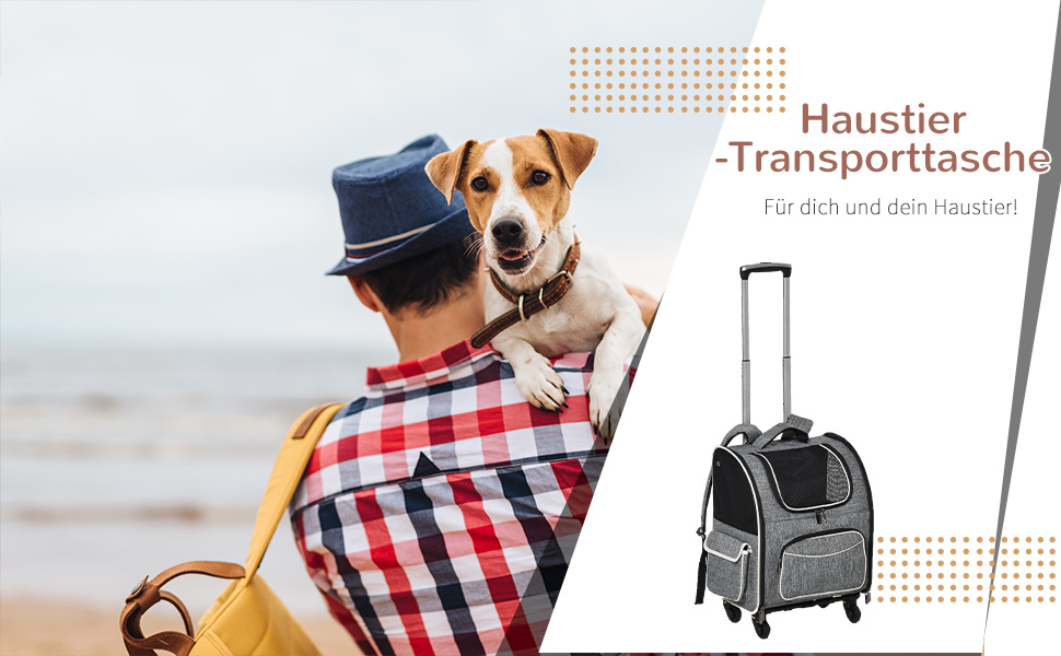 Транспортна переноска для котів та собак PawHut – рюкзак-переноска для тварин до 4 кг, сірий