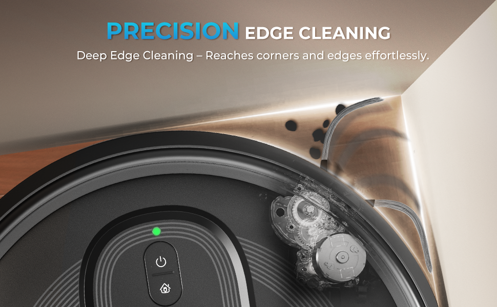 Робот-пилосос з функцією миття, 4200Pa, 130 хв роботи, для високих порогів, гладких поверхонь та тиха робота, система захисту від заплутування, керування через додаток/Alexa/Wi-Fi, для шерсті тварин, килимів та підлоги, чорний