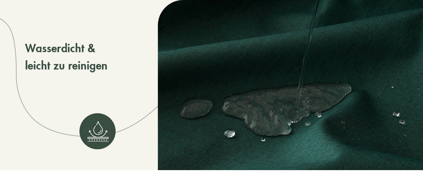 Шторка для душу MIULEE з льону, 120x200 см, важка, поліестер, водовідштовхувальна, з антигрибковим покриттям, для ванної кімнати, 8 петель, темно-зелена