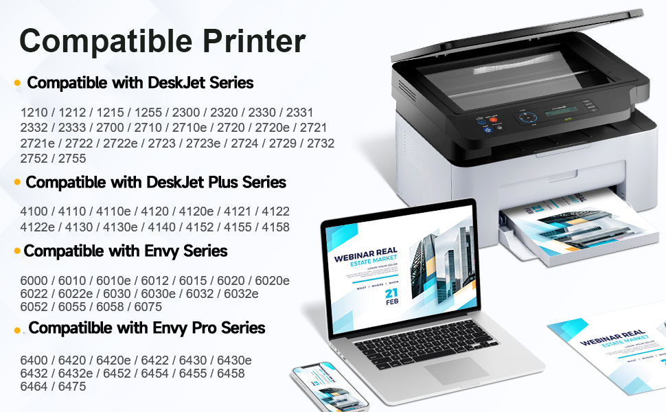 Картриджі для принтера HP 305XL (чорний, 2 шт.) для HP DeskJet 2710e, 2820, 4100, 4200, Envy 6000, 6400