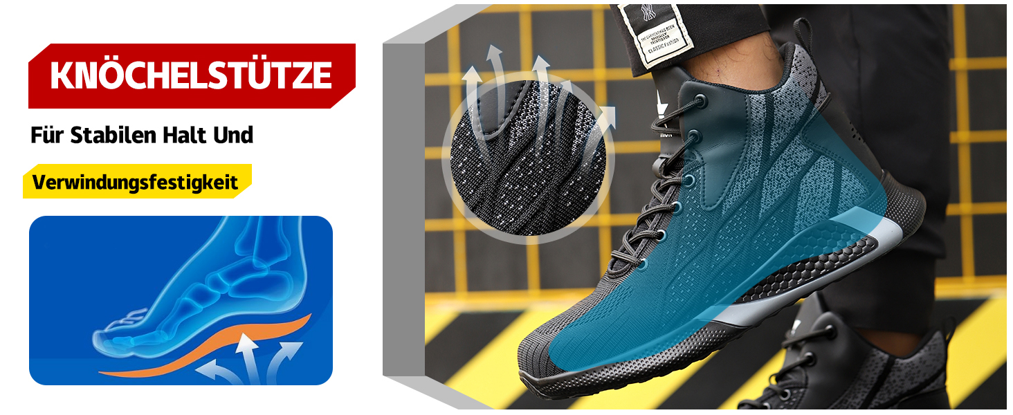 Легкі захисні черевики для чоловіків та жінок. Робочі черевики з металевим носком. Дихаючі, неслизькі, чорні. Розміри 35-48 EU.