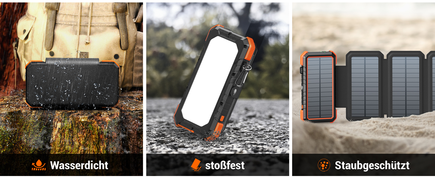 Powerbank BLAVOR 20000mAh з сонячною панеллю, USB-C PD 18W, для зарядки телефону та планшета, Orange