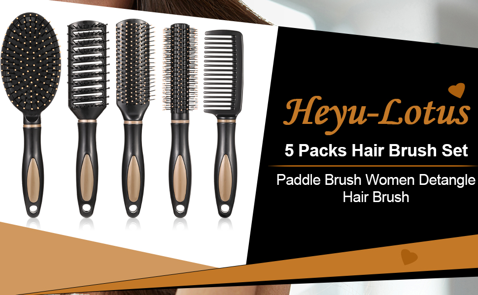 Набір гребінців для волосся (5 шт.) для жінок: розплутування, сухе та мокре волосся, антистатичні, для кучерявого волосся