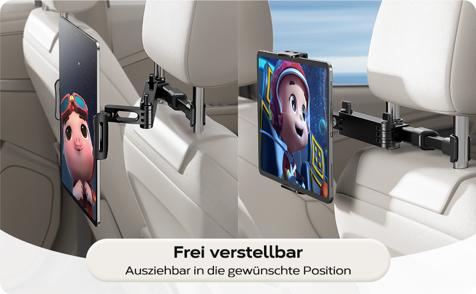 Утримувач для планшета в авто, універсальний, висувний, для Galaxy, Huawei, Switch, чорний