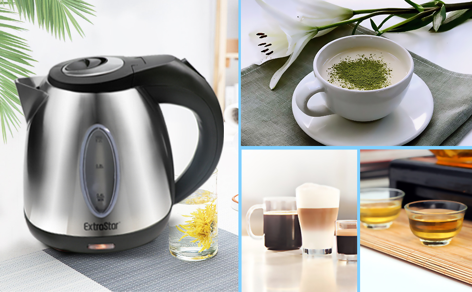 Електрочайник EXTRASTAR з нержавіючої сталі, 1.2 л