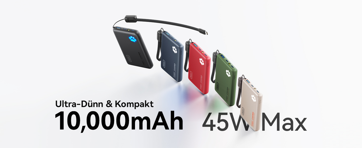 Power Bank INIU 10000mAh 45W USB-C PD3.0 з ліхтариком, бежевий - Зовнішній акумулятор для iPhone, Samsung, iPad