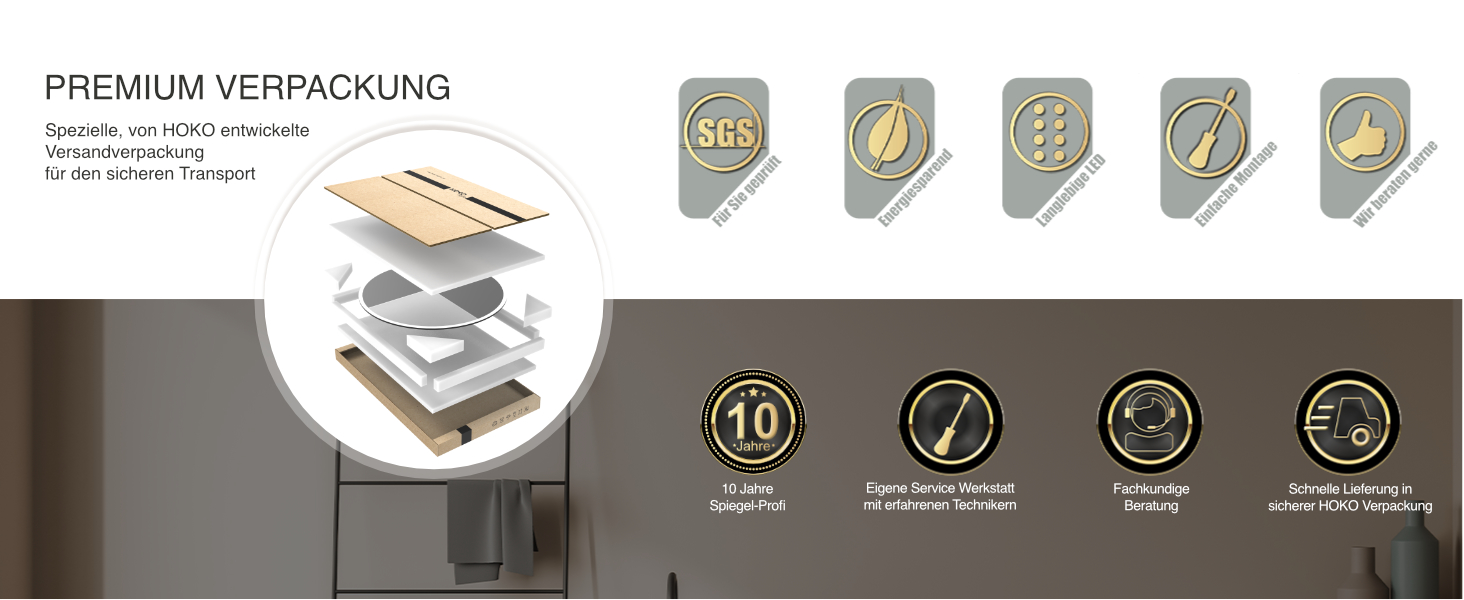 Дзеркало настінне овальне HOKO Design 50 x 90 см, чорний матовий металевий каркас. Можлива вертикальна та горизонтальна установка. Для ванної, коридору, спальні, вітальні та їдальні.