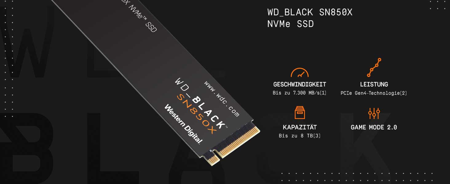 SSD накопичувач WD_BLACK SN850X 4TB PCIe Gen4 з радіатором | NVMe, 7300 МБ/с, 6300 МБ/с