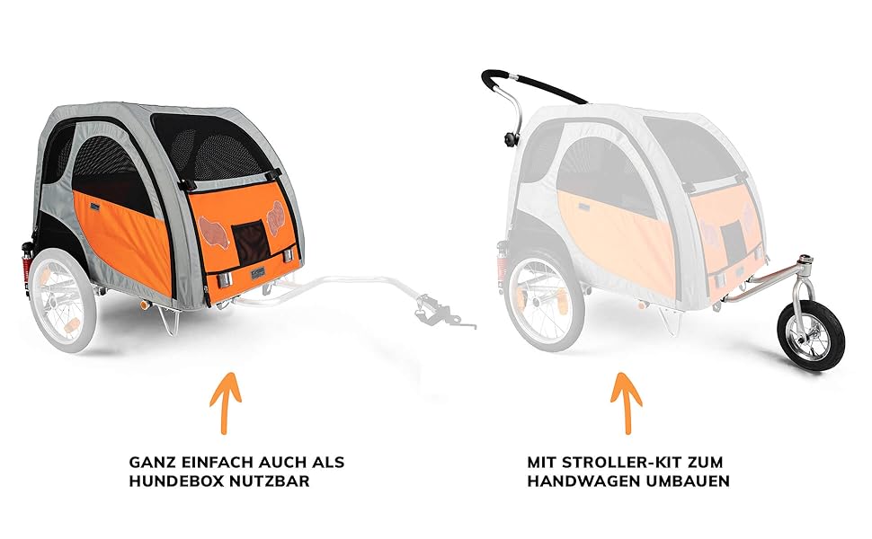 TrendPet Comfort Wagon L: Фарм'ятковий причіп для собак великих порід з амортизацією, алюмінієвий каркас