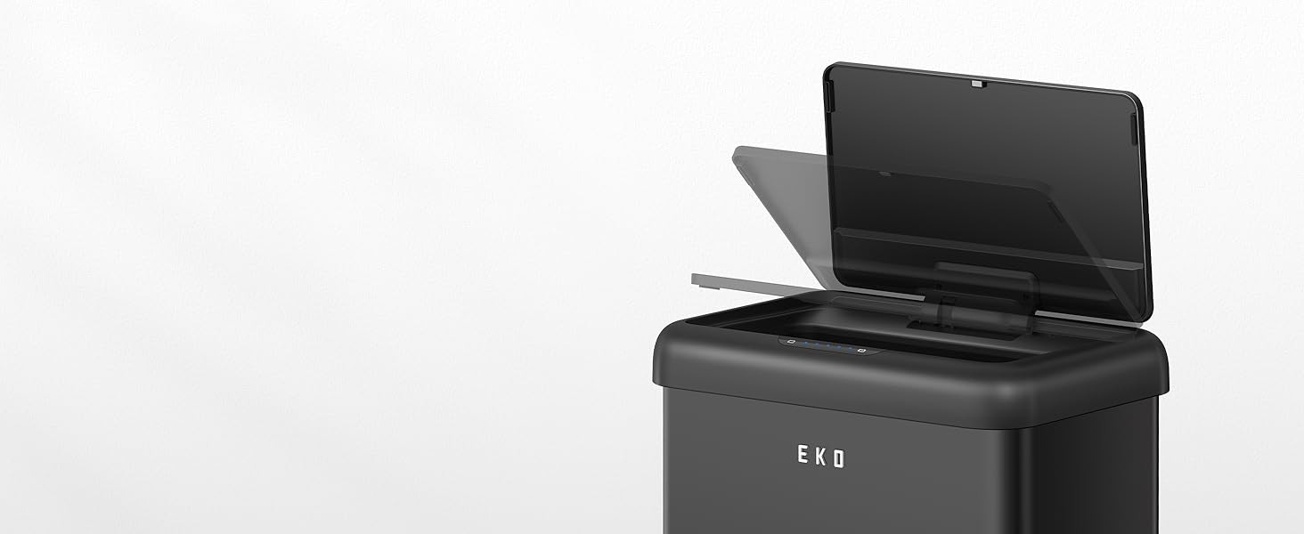 Сортувальний контейнер для сміття EKO Mirage Plus 3 відділення (15л + 15л + 30л), сенсорний, нержавіюча сталь, 60л, з пластиковими відрами