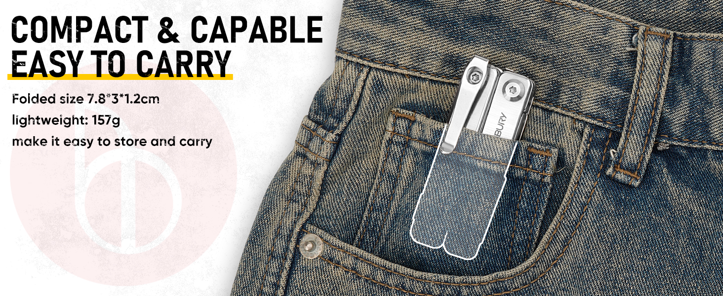 Мультитул BIBURY Mini 10-в-1: кусачки, пінцет, склобій, інструмент для кемпінгу та відпочинку на природі