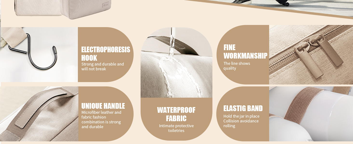 Чоловіча та жіноча сумка-органайзер для косметики та туалетних аксесуарів - велика сумка для душу, бежева