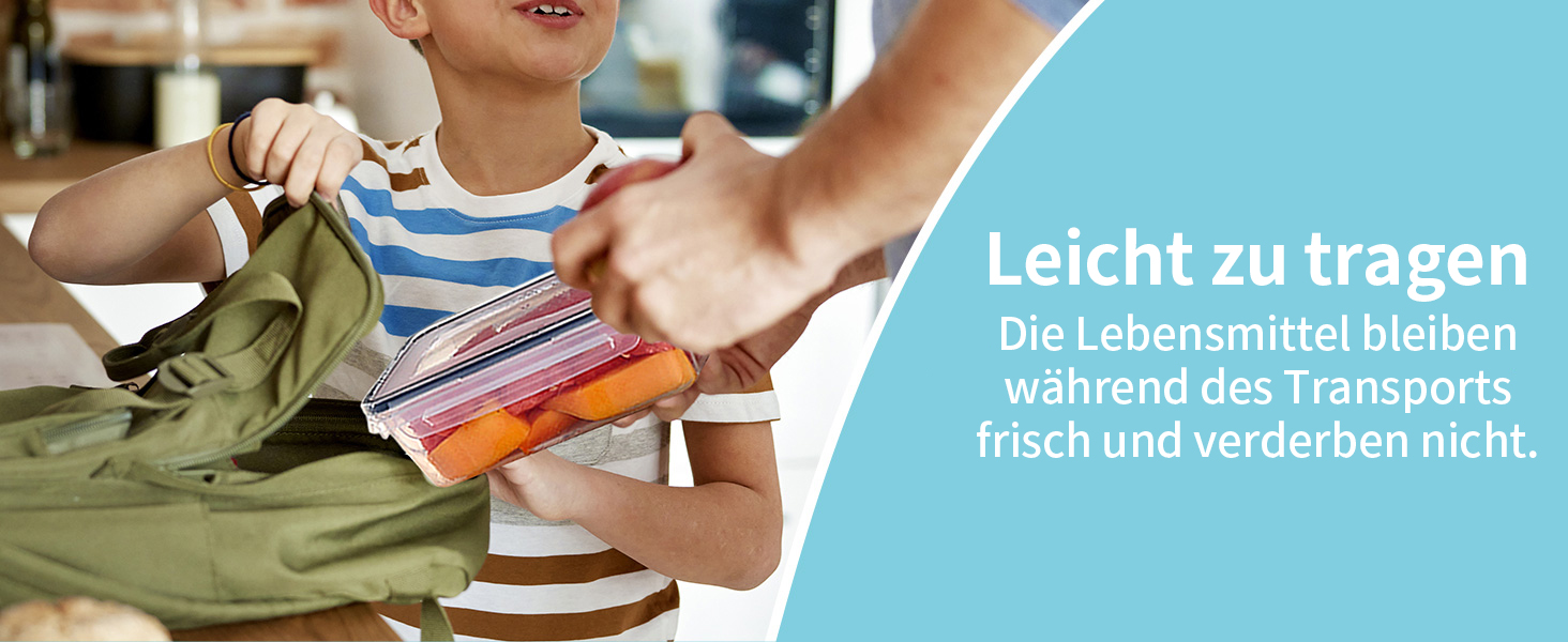 12 контейнерів для зберігання їжі з кришкою, контейнери для заморожування, meal prep бокси, 6 x 1л/0.52л, BPA-free, герметичні, для мікрохвильової печі, придатні для миття в посудомийній машині, для зберігання та транспортування їжі, фруктів, овочів