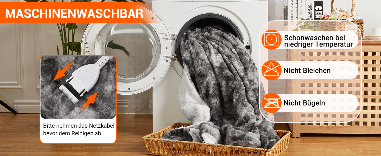 Електрична ковдра LinTimes з автовимкненням, 6 температурних режимів, 180 x 130 см, сіра