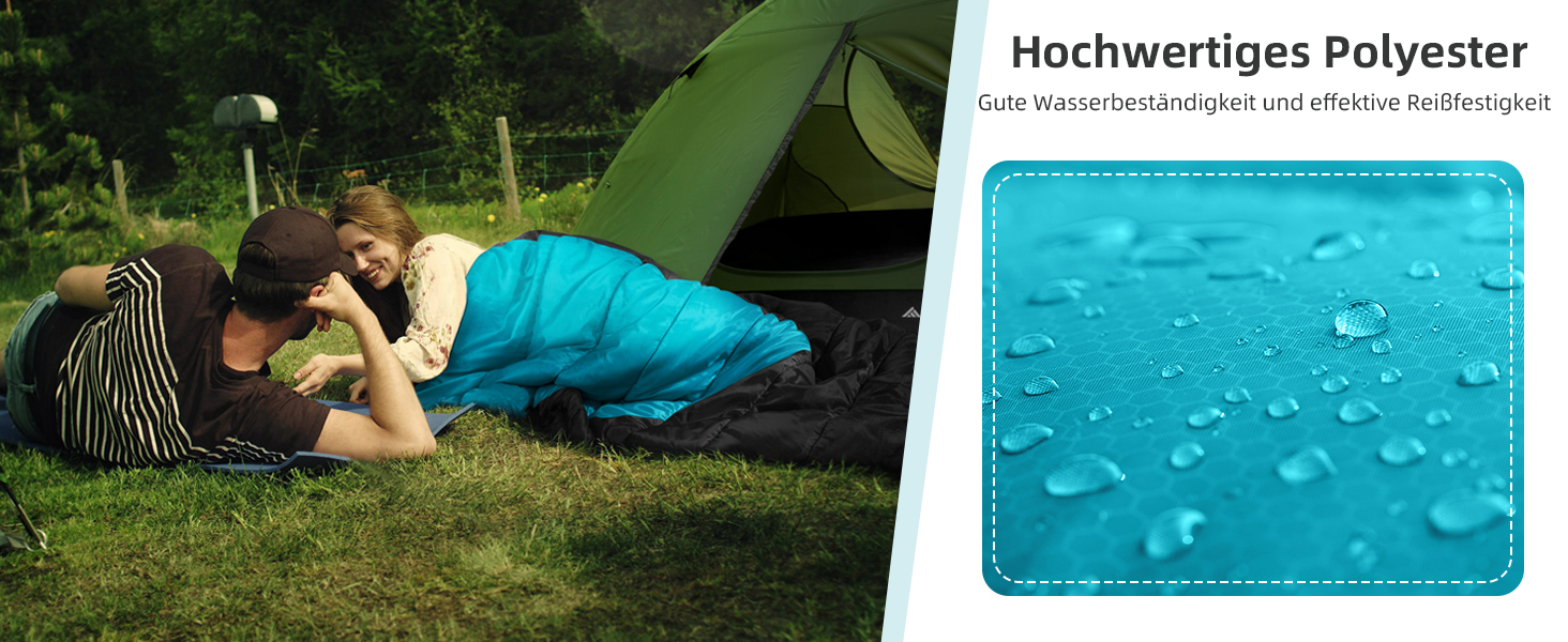 Сплячий мішок Forceatt -10°C~15°C, 4 сезони, для дорослих, водонепроникний, ультралегкий, для кемпінгу, подорожей, туризму та відпочинку. -10°C, синій