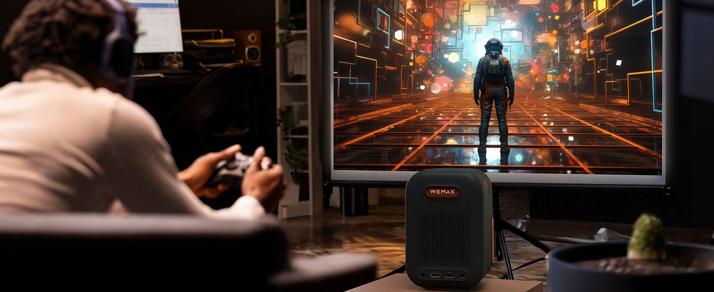 WEMAX Mini проєктор 4K з Netflix та Google TV, портативний, Dolby Audio, WiFi, Bluetooth для домашнього кіно та відпочинку на природі