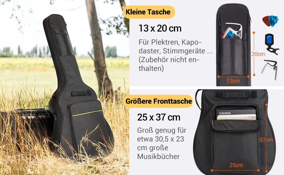 Чохол для акустичної гітари Cahaya Gig Bag: водонепроникний, з підкладкою, рюкзак для гітари 39/40/41 дюймів