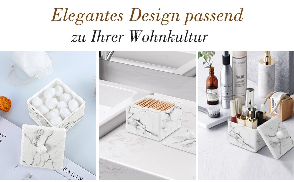 Органайзер для ватних паличок та дисків Luxspire з 2 відсіками, білий | Косметичний бокс з кришкою