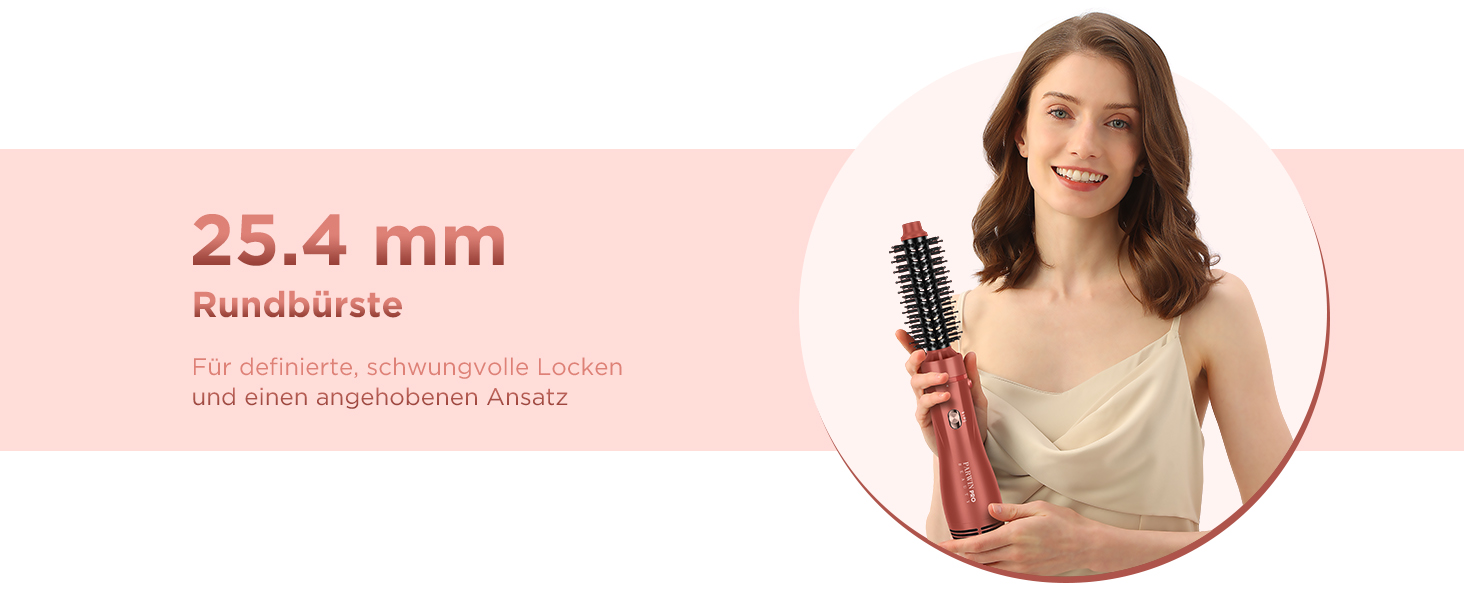 Набір для укладки волосся PARWIN PRO BEAUTY 5 в 1: фен-щітка з іонізацією, 1100 Вт, коралловий, для сушіння, випрямлення та створення об'єму