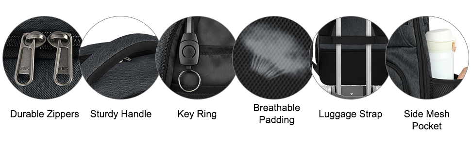 Чоловічий рюкзак NEWHEY для роботи та навчання з USB-портом, водонепроникний, великий, для ноутбука, чорний