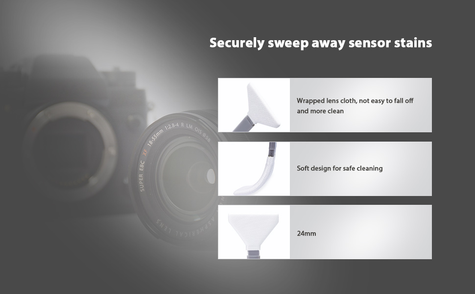 Набір для чищення сенсора камери VSGO (12 шт.) з розчином 10 мл, сухими серветками для CCD/CMOS та очисником сенсора (24 мм без очисника)