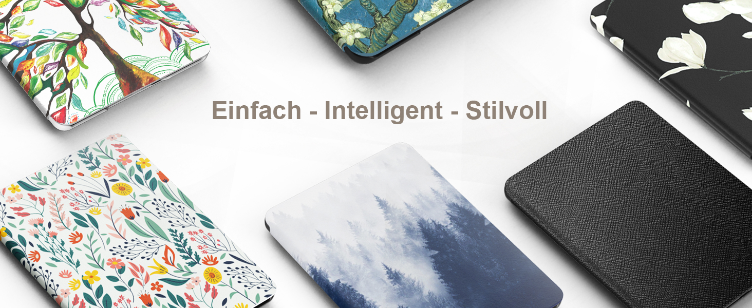 Чохол MoKo для Kindle Paperwhite 12th Gen (2024) та Kindle Colorsoft Signature Edition (2024), захисний чохол з авто-сном/пробудженням, сірий ліс