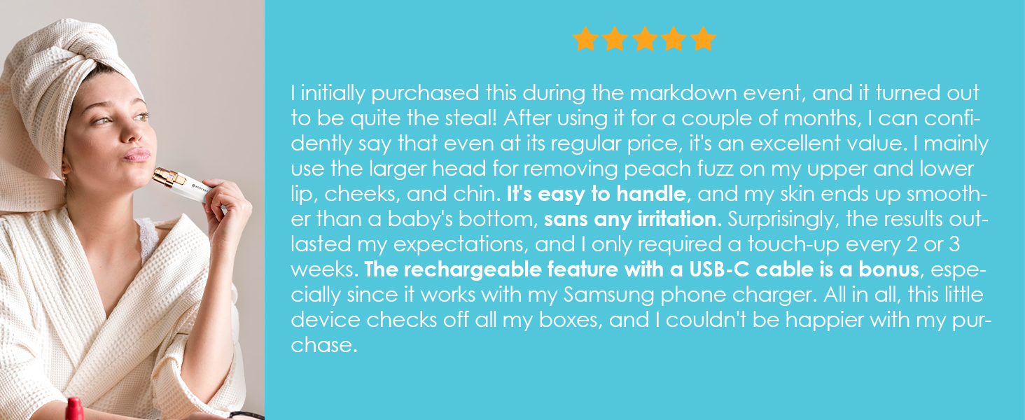 Тріммер для обличчя та брів 2-в-1 VG VOGCREST з LED-підсвічуванням - безболісне гоління обличчя, губ та тіла