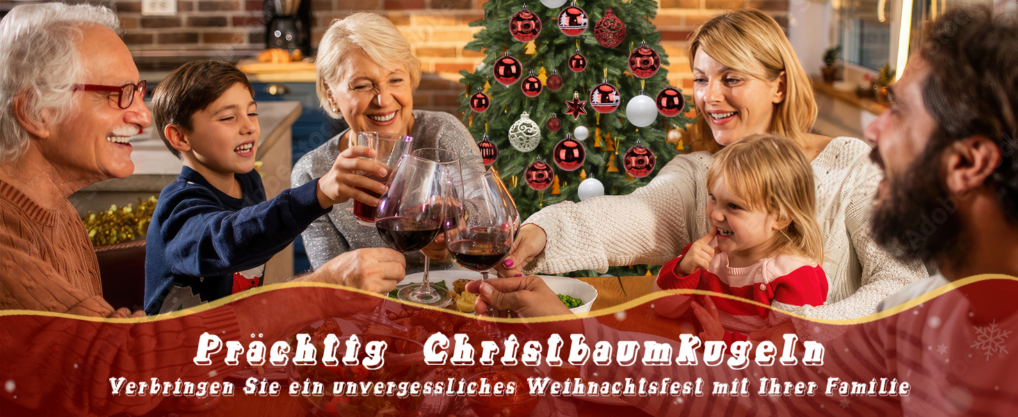 Набір прикрас на ялинку 101 шт., новорічний декор, пластикові кулі для ялинки, кулі на ялинку, зірка на верхівку, матові, глянцеві, багаторазові ялинкові кулі, 3, 4 та 6 см (червоні)