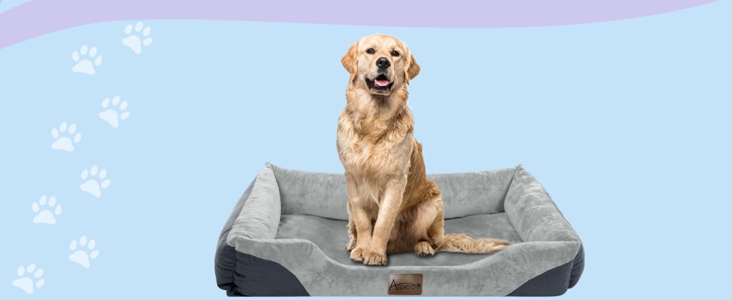 Крісло-ліжко для собак - м'яке ліжко-кошик з високим бортиком, 40x50 см, бежеве