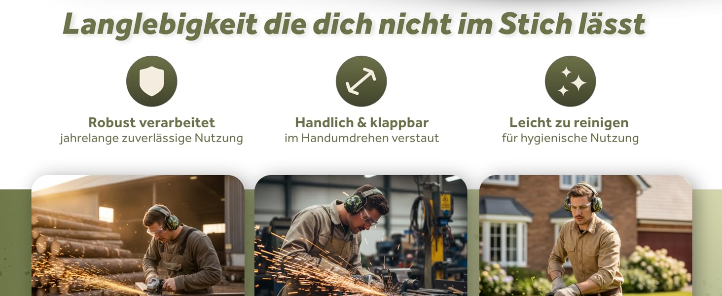 Schallwerk Work+ | Навушники шумозахисні для роботи та повсякденного використання (Камуфляжний зелений)