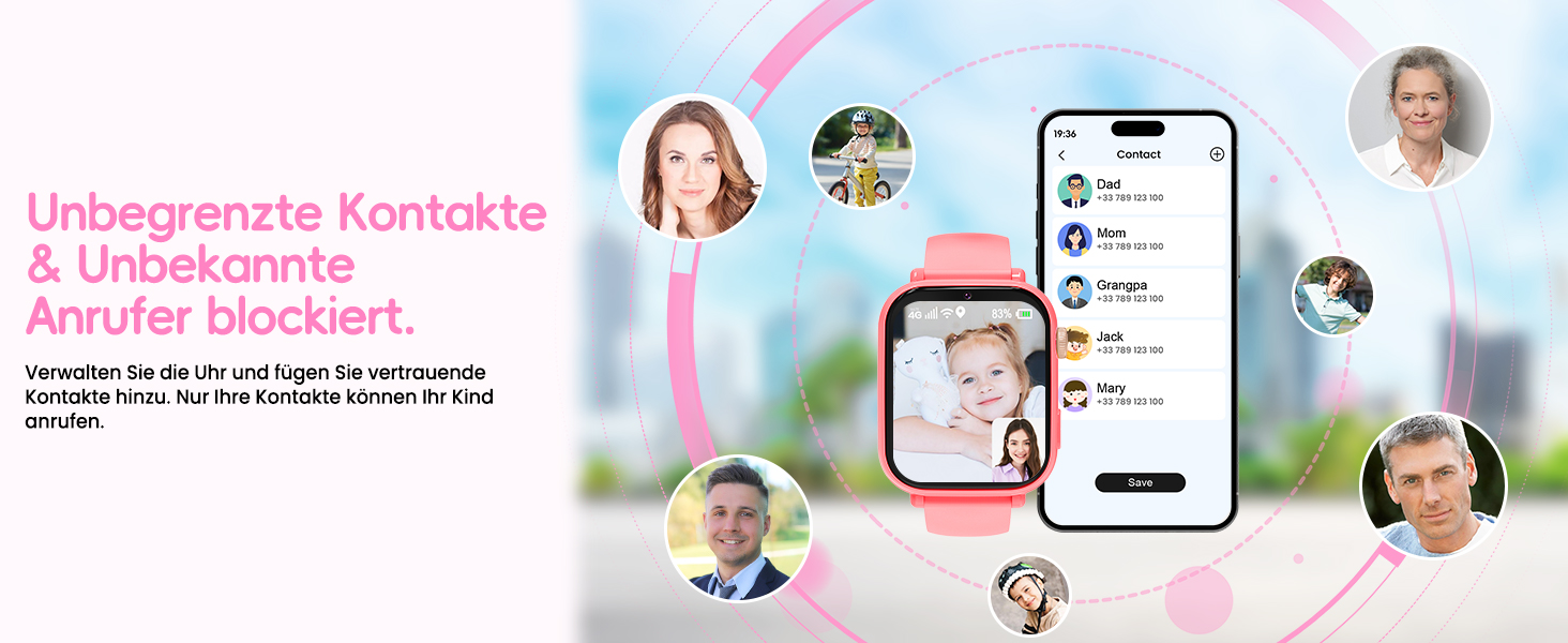 Смарт-годинник Kinder: GPS, Wi-Fi, SOS, дзвінки, ігри, для дітей 4-12 років, чорний