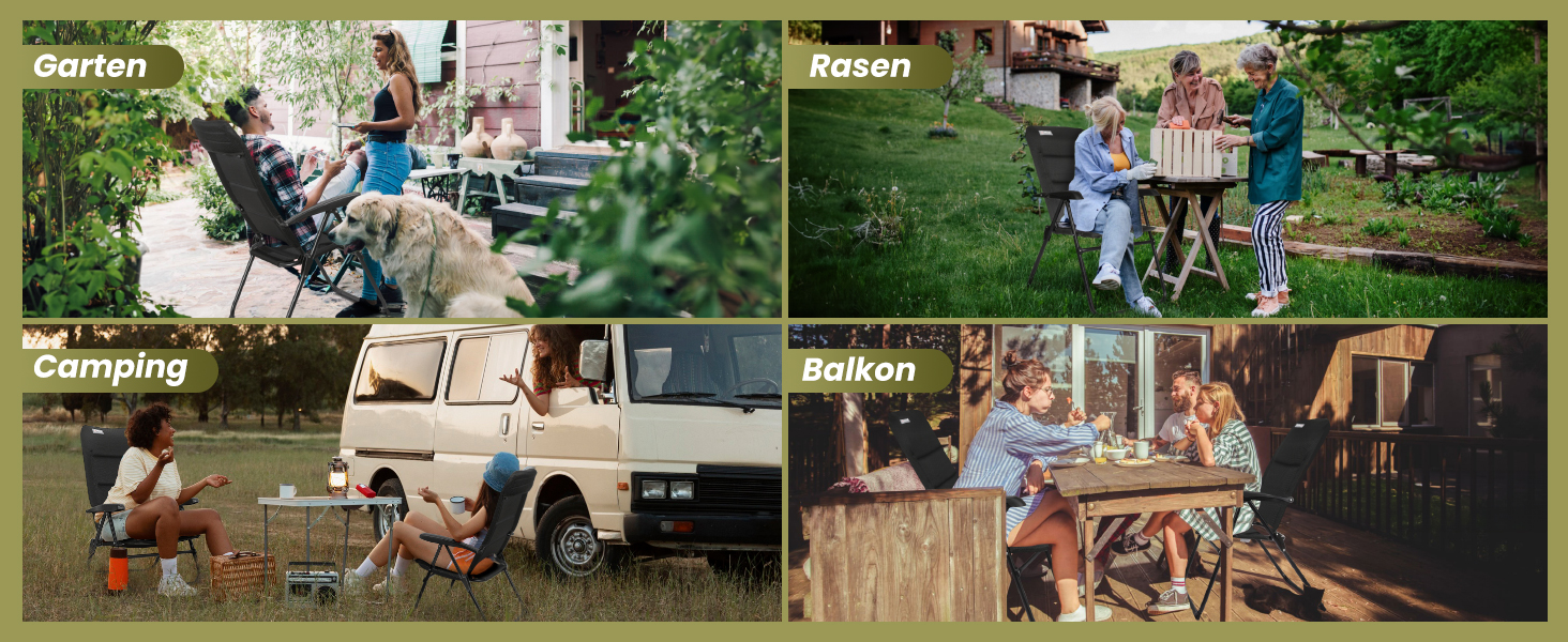 Крісло для кемпінгу Homecall складне, 150 кг, з високою спинкою, для саду, балкону, риболовлі, чорне