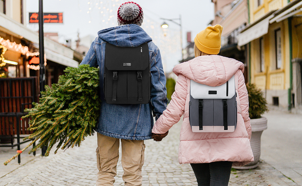 LOVEVOOK Рюкзак для жінок Елегантний 15.6 дюймів для ноутбука Водостійкий Шкільний рюкзак для дівчаток, підліток, жінок, для навчання, роботи, подорожей, бізнесу. Кольори: сірий, білий, рожевий, чорний (17.3 дюймів)