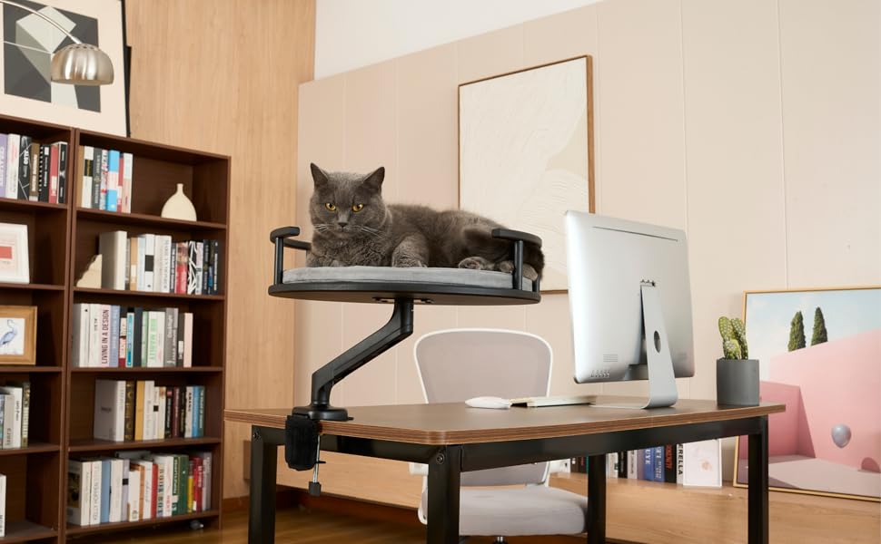 Килимок для котів LEVI | Платформа для котів | 2 ліжка | Для столу та підвіконня | Міцний, сучасний дизайн, сірий | Corduroy