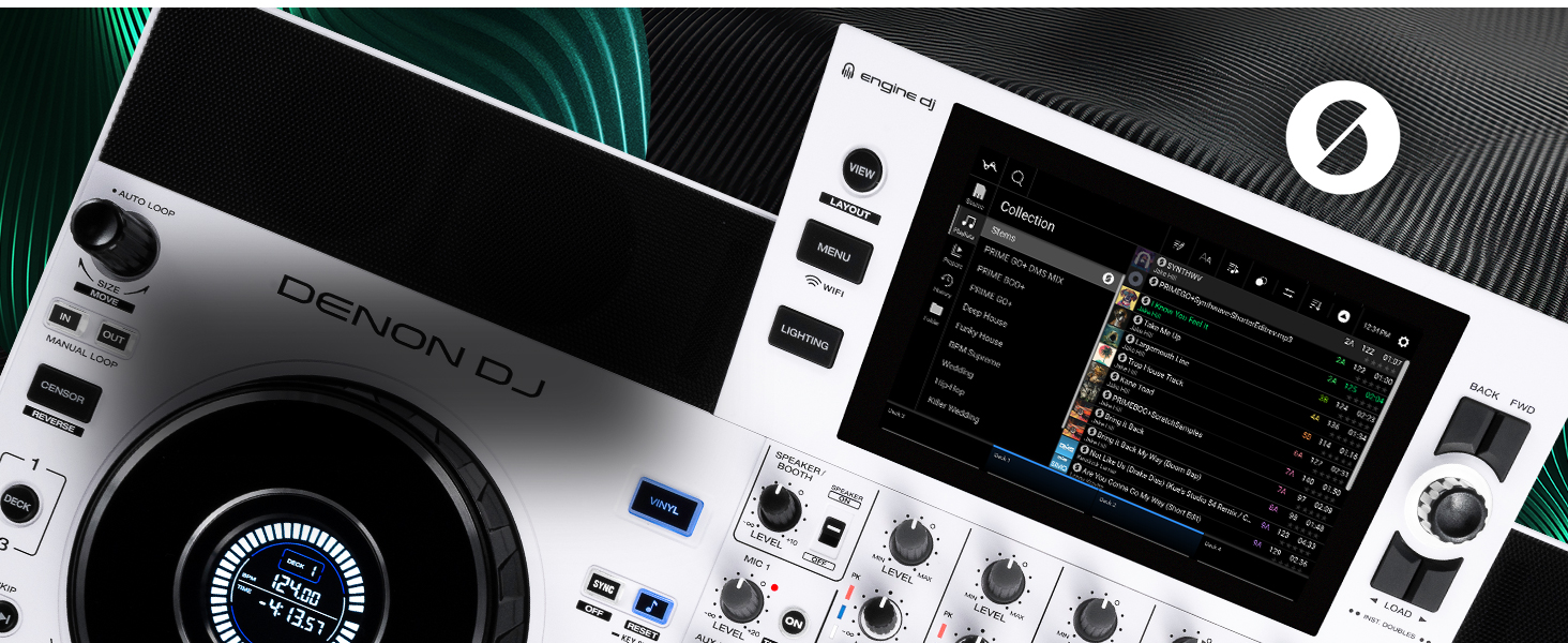 DENON DJ SC LIVE 4 - DJ контролер з розділенням на стеми, Wi-Fi, вбудовані колонки, сумісний з Serato DJ та Virtual DJ