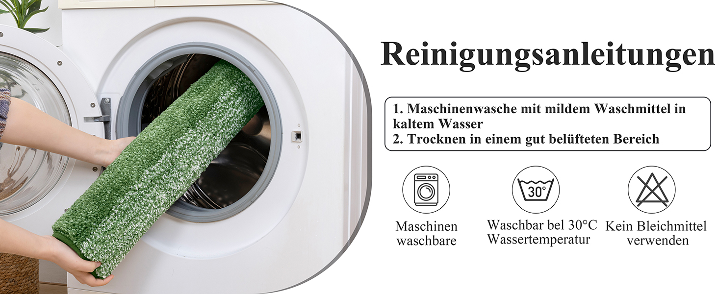 Килимок для дому та ванної кімнати SHACOS, 80 x 120 см, зелений. Антиковзка, швидковисихаюча, для входу та ванної кімнати