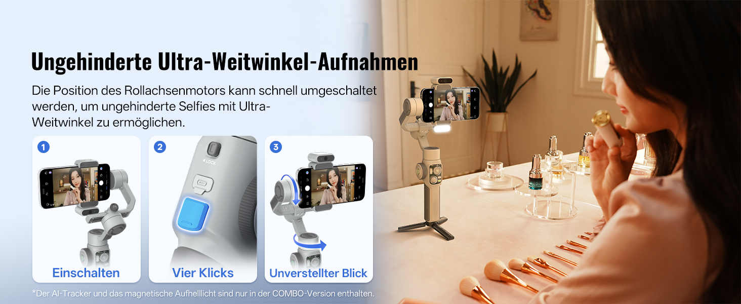 ZHIYUN CinePeer Smooth 5E: Стабілізатор для смартфона з підсвічуванням, штативом та жестами, до 300г