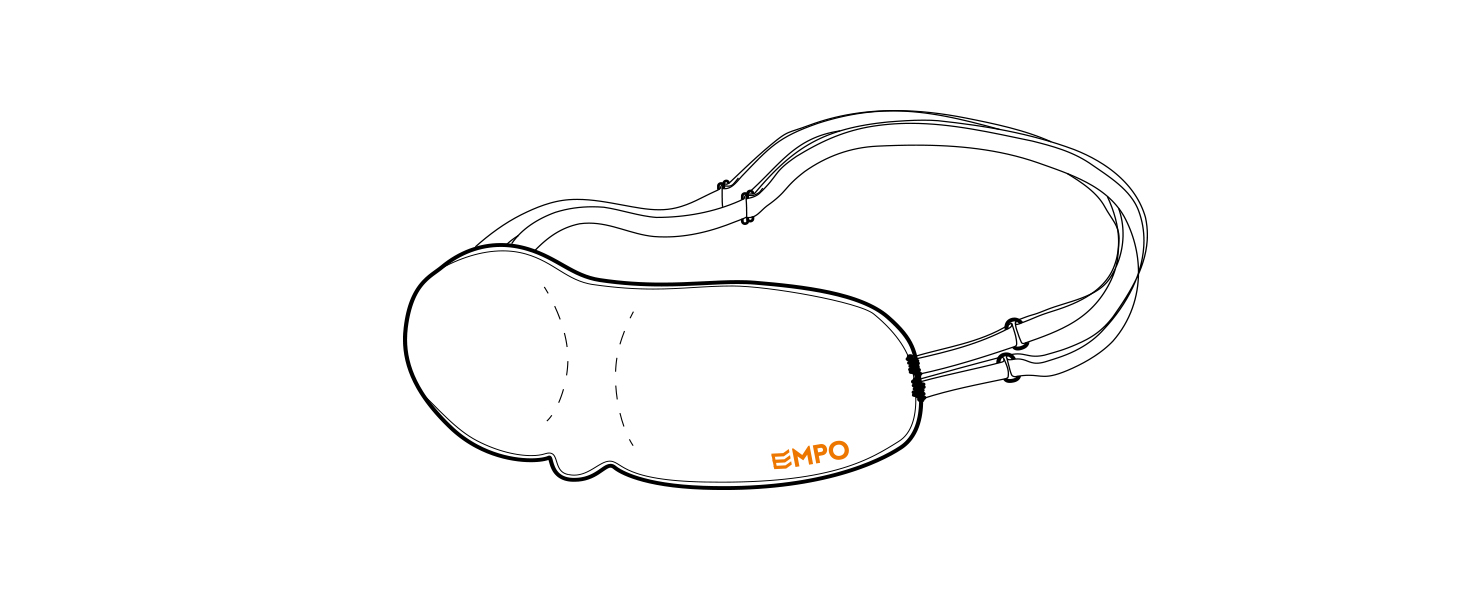 Маска для сну EMPO з м'якої пам'яті (Memory Foam), 3D, з регульованими ремінцями та берушами