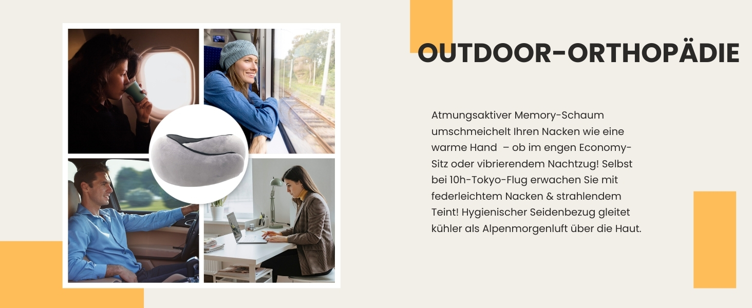 Подушка для подорожей Nappy Dreamjoy з Memory Foam, сірого кольору, для авто, поїздів та літаків, A3 H669-3