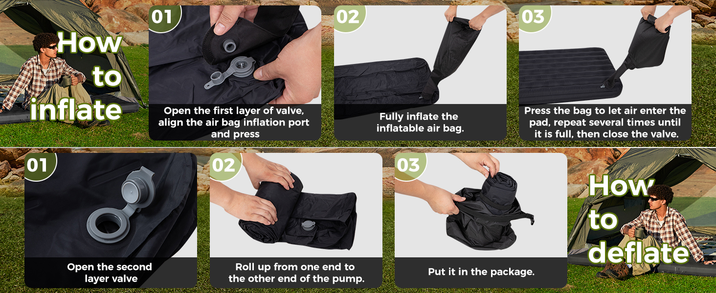 Каремат туристичний ATEPA ThermAir Ultraleicht - ізольований, 6R, R-значення 6.6, 7 камер, 11см товщини, блакитний