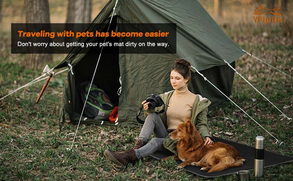 Килимок для собак та котів на вулицю та в будинок YFbrite, водонепроникний, з штучної шкіри, для кемпінгу (S)