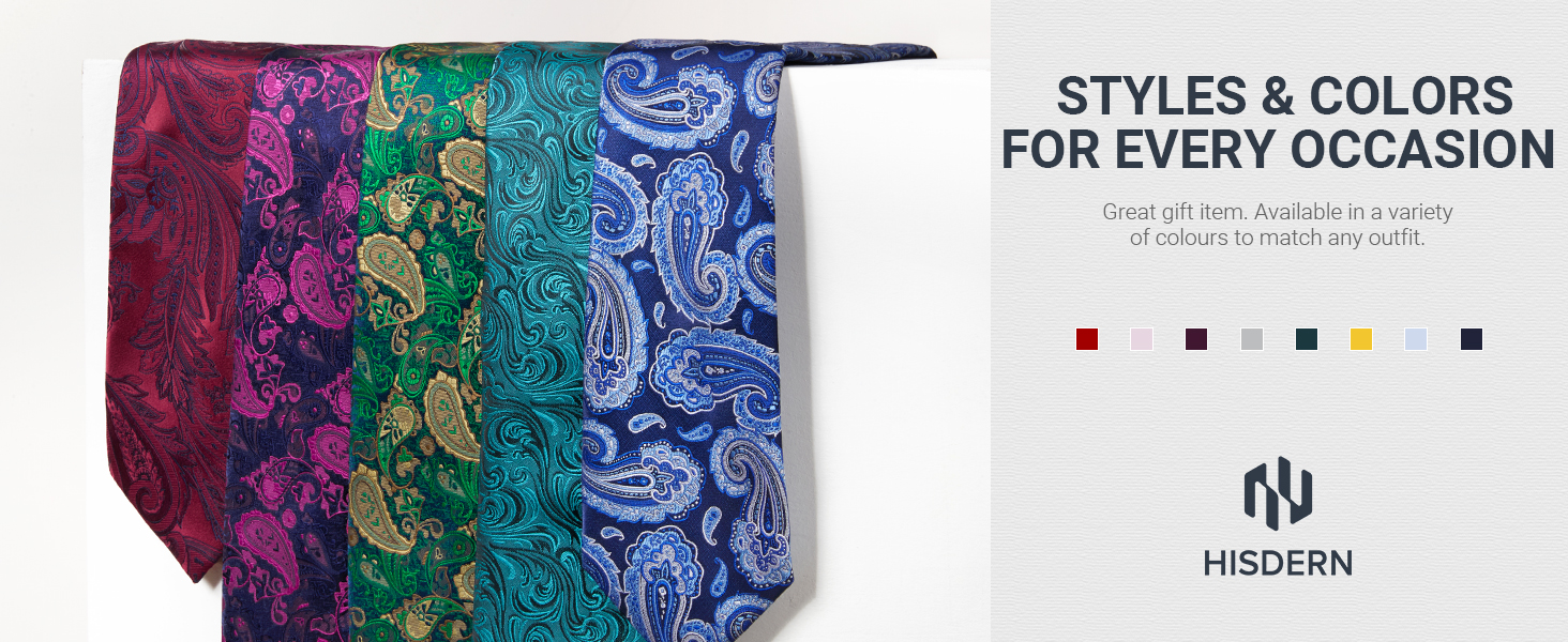 HISDERN Комплект краватки та нагрудного хустинки з квітковим візерунком паваролочка, зелений