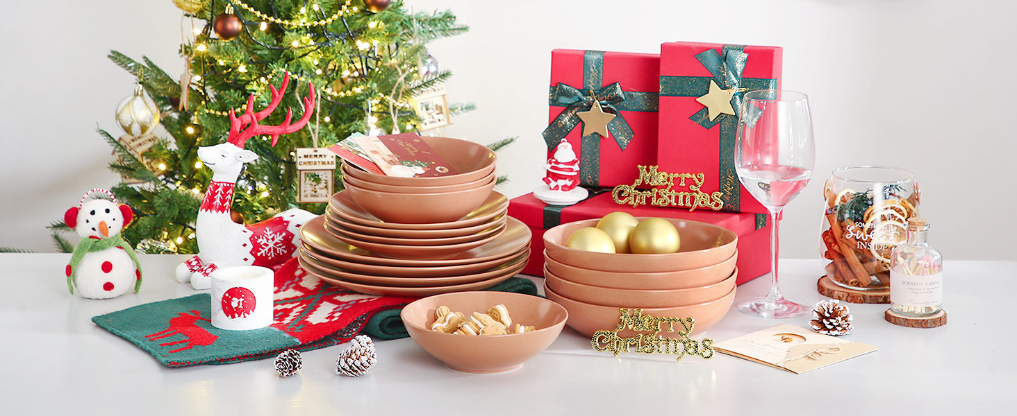 Набір посуду Vancasso SABINE 32 елементи, кераміка, на 8 осіб, тарілки для їжі, десерту, пасти та суп, сучасний сервіз з візерунком