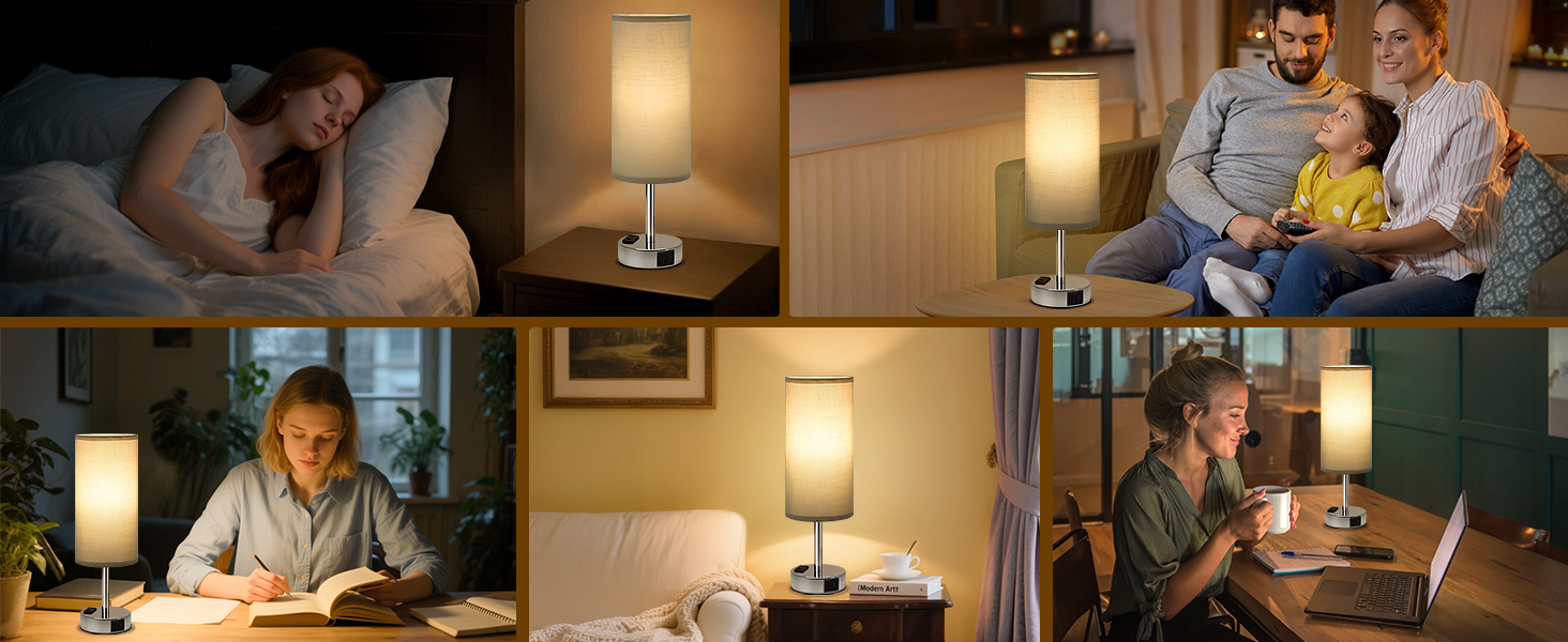 Настільна лампа Kakanuo з торшером, USB-порт, диммування, для спальні, дитячої кімнати, офісу, вітальні