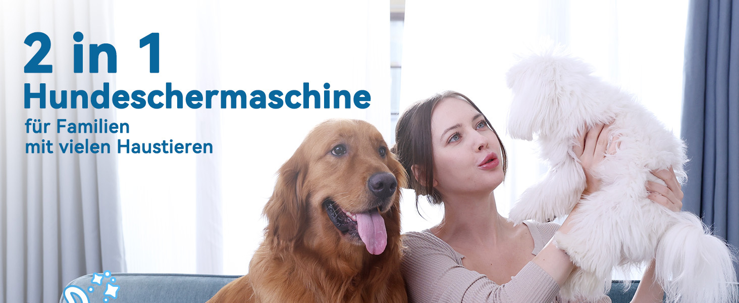 Професійна машинка для стрижки собак та котів Oneisall 2-в-1 з тримером для лап, для довгошерстих та сплутаних порід, потужна машинка для грумінгу