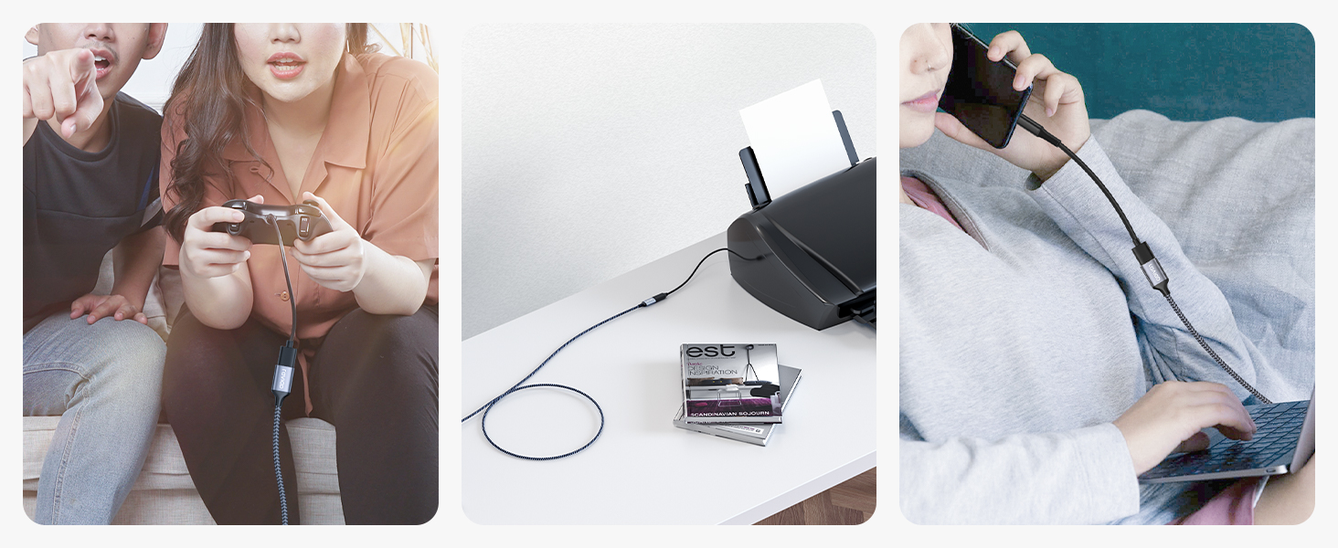 USB подовжувач RAVIAD 3м, USB 2.0, A-A, нейлон, сірий. Для картрідерів, клавіатур, принтерів, сканерів, камер, хабів