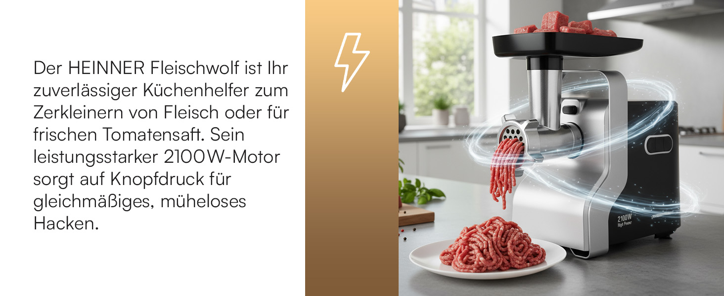 М'ясорубка електрична MG-2100BKSL 2100 Вт, нержавіюча сталь, чорно-срібна - 1.8 кг/хв, насадки для ковбас та томатів, реверс