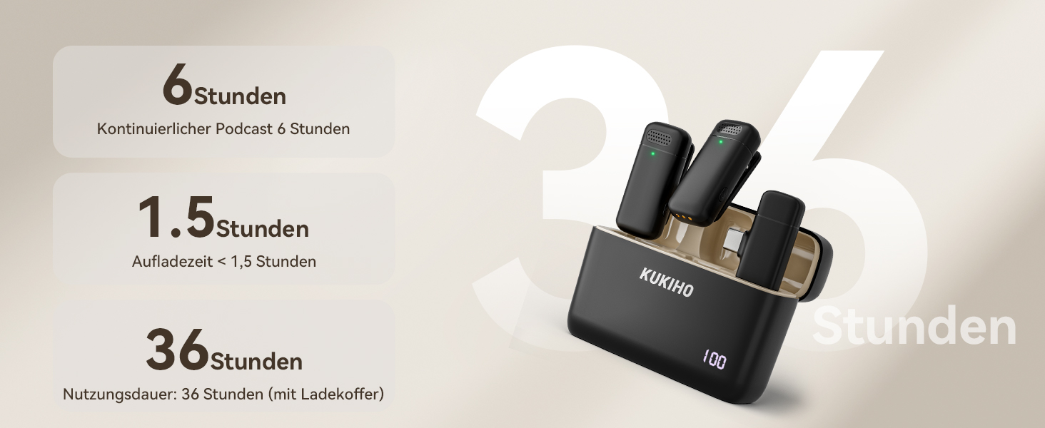 Бездротовий петличний мікрофон з зарядним кейсом, 36 годин роботи, шумозаглушення, 40 м радіус дії, Plug-and-Play для iPhone/iPad/Android/PC, YouTube, Vlog, Live-Streaming, чорний