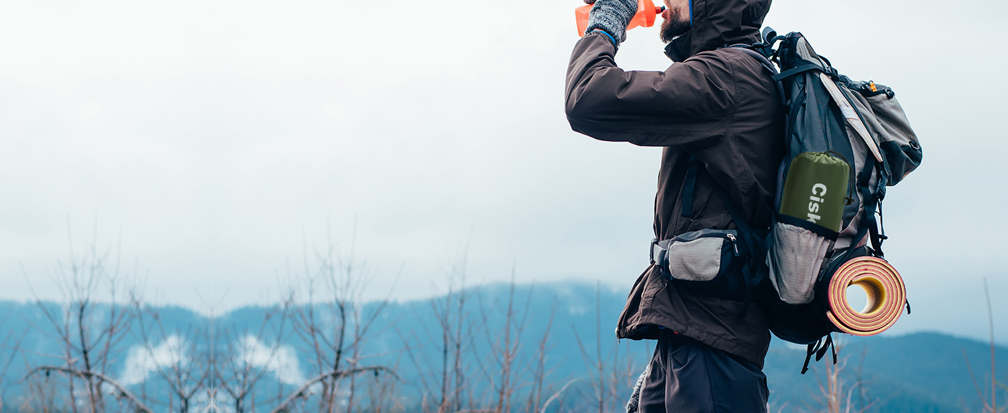 Кімомат Ciskotu Саморозгортальний килимок для кемпінгу, 12 см, з насосом, ультралегкий, компактний, зелений